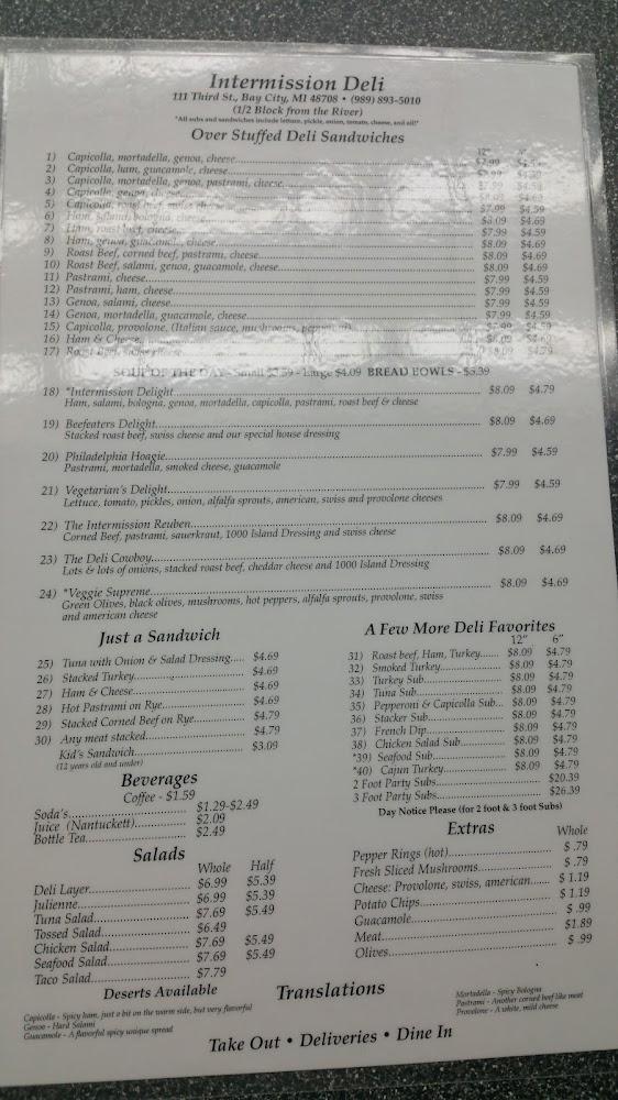Intermission Deli Menu image 1